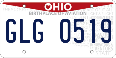 OH license plate GLG0519