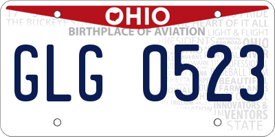OH license plate GLG0523