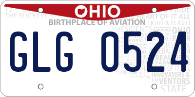 OH license plate GLG0524