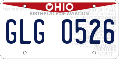 OH license plate GLG0526