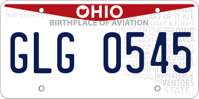 OH license plate GLG0545