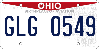 OH license plate GLG0549
