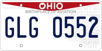 OH license plate GLG0552