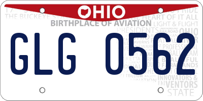 OH license plate GLG0562
