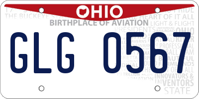 OH license plate GLG0567
