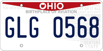 OH license plate GLG0568