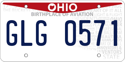 OH license plate GLG0571