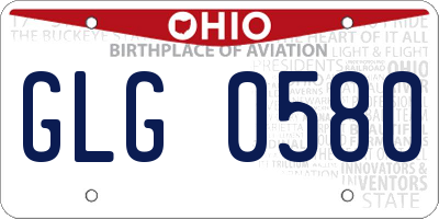 OH license plate GLG0580