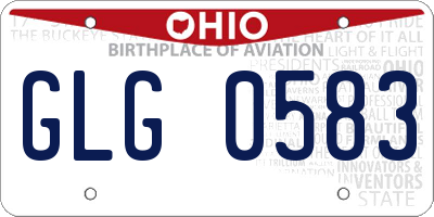 OH license plate GLG0583