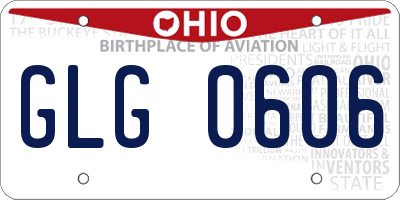 OH license plate GLG0606