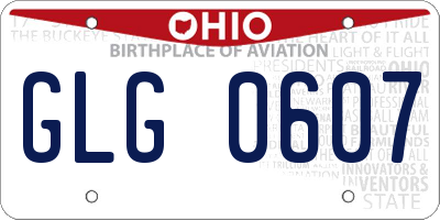 OH license plate GLG0607