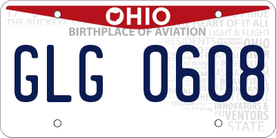 OH license plate GLG0608