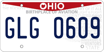 OH license plate GLG0609