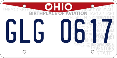 OH license plate GLG0617