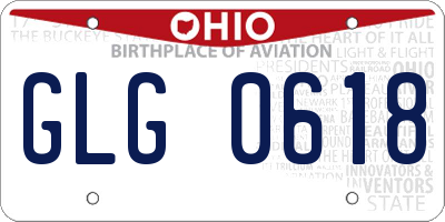 OH license plate GLG0618