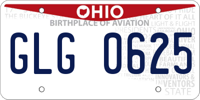OH license plate GLG0625