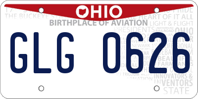 OH license plate GLG0626
