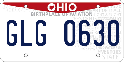OH license plate GLG0630