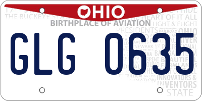 OH license plate GLG0635