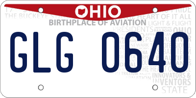 OH license plate GLG0640