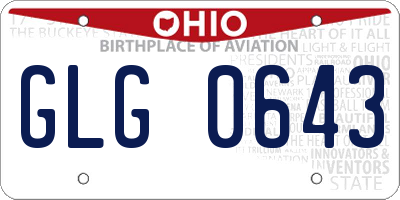 OH license plate GLG0643