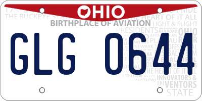 OH license plate GLG0644