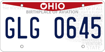 OH license plate GLG0645