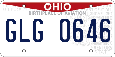 OH license plate GLG0646