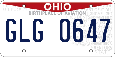 OH license plate GLG0647
