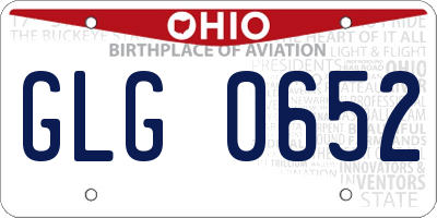 OH license plate GLG0652