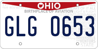 OH license plate GLG0653