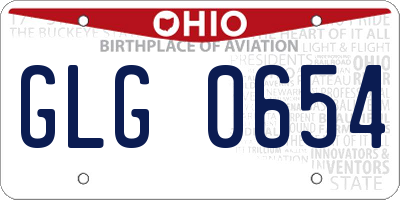 OH license plate GLG0654