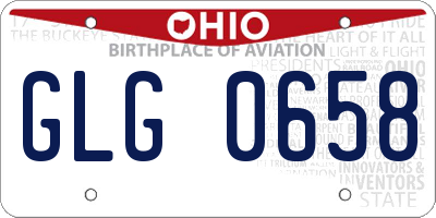 OH license plate GLG0658