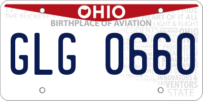OH license plate GLG0660