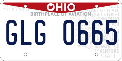 OH license plate GLG0665