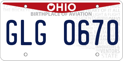 OH license plate GLG0670