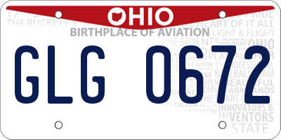 OH license plate GLG0672