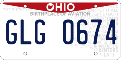 OH license plate GLG0674