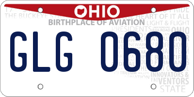 OH license plate GLG0680