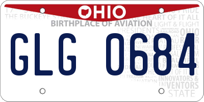 OH license plate GLG0684