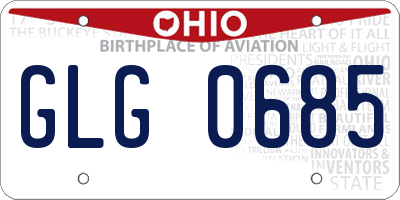 OH license plate GLG0685