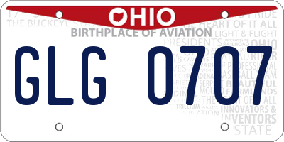 OH license plate GLG0707