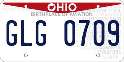 OH license plate GLG0709