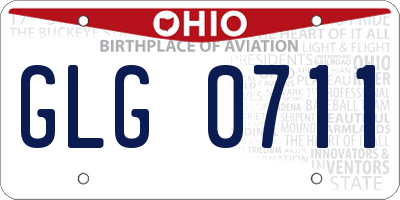 OH license plate GLG0711