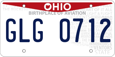 OH license plate GLG0712