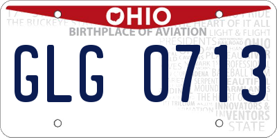 OH license plate GLG0713