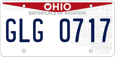 OH license plate GLG0717