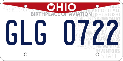OH license plate GLG0722