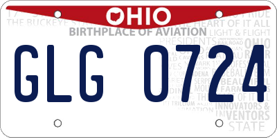 OH license plate GLG0724