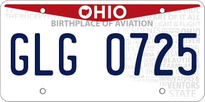 OH license plate GLG0725